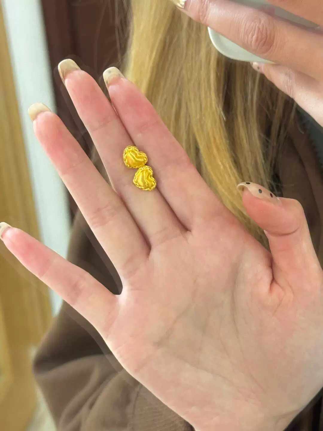 足银耳饰 新中式轻奢小爱心耳钉9037