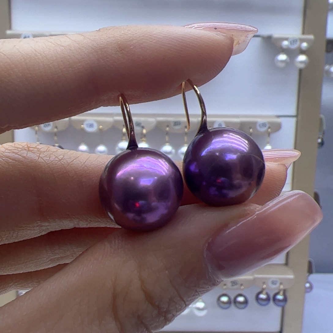 淡水珍珠耳饰银S925镶嵌