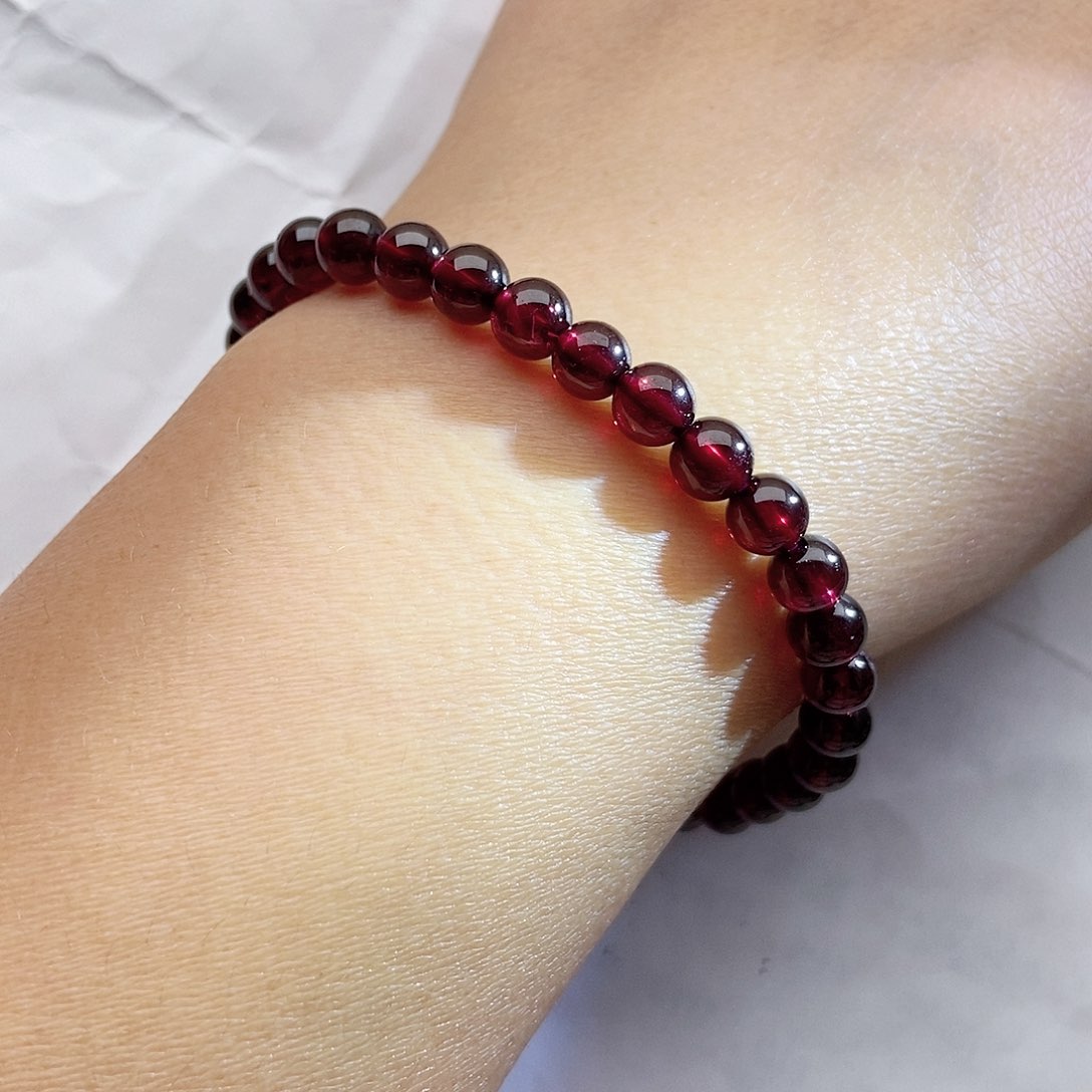 石榴石手链未镶嵌6.0精品