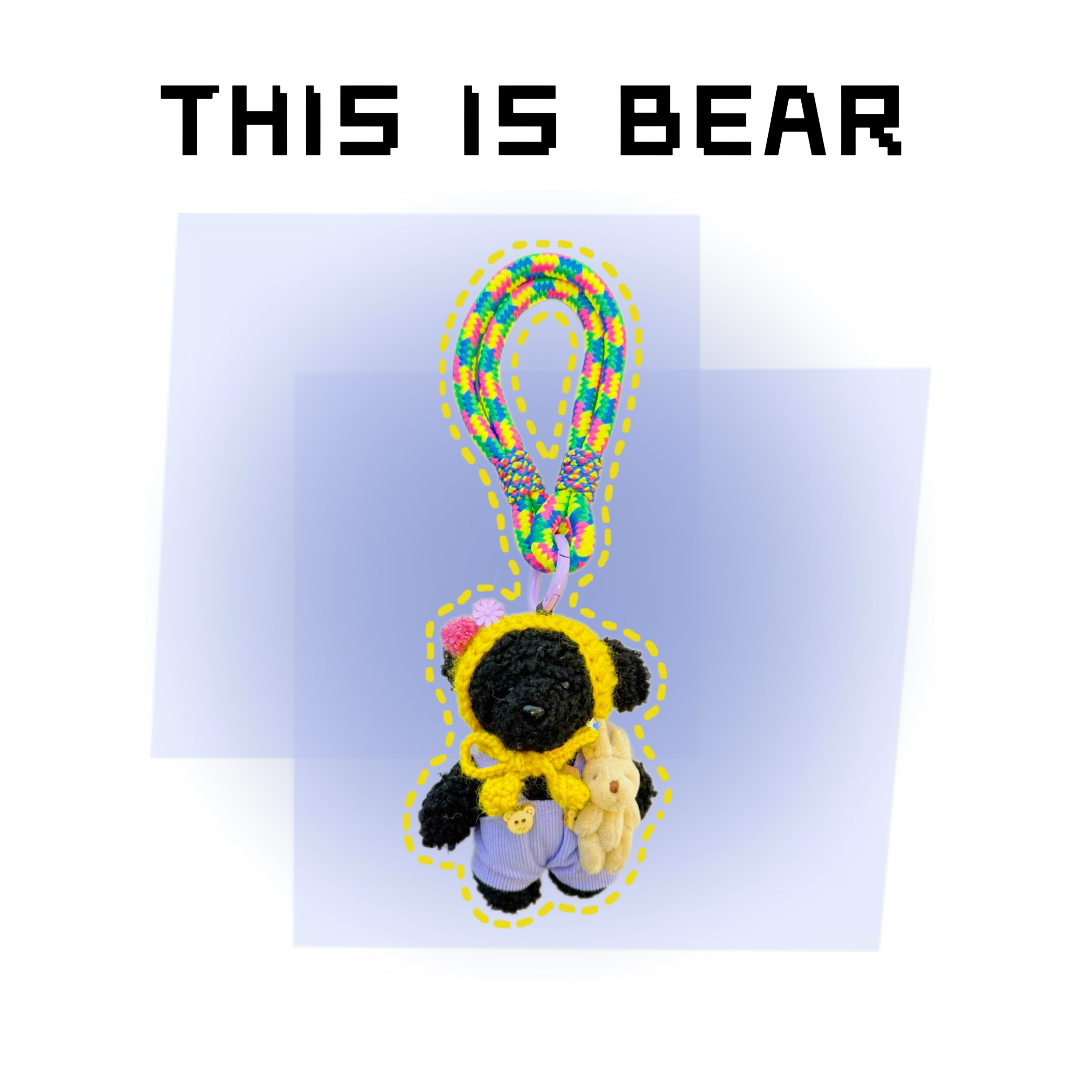 This is Bear•设计师原创包包挂件/手机挂饰/车挂/黄头套紫背带裤