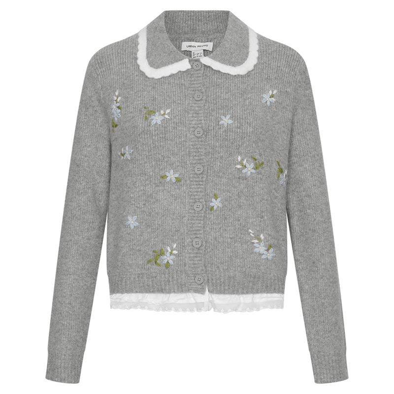 UR2025秋季新款女装休闲假两件短款针织开衫UYL950217+