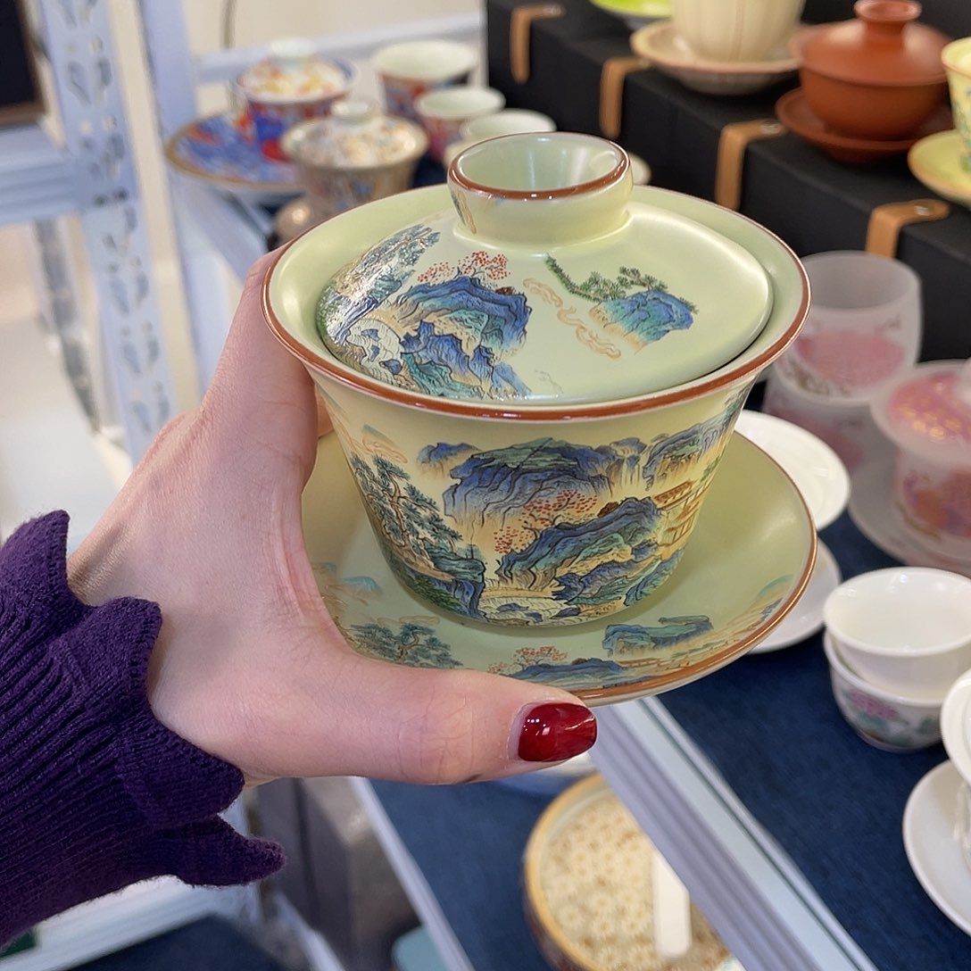 陶景德陶瓷盖碗茶具