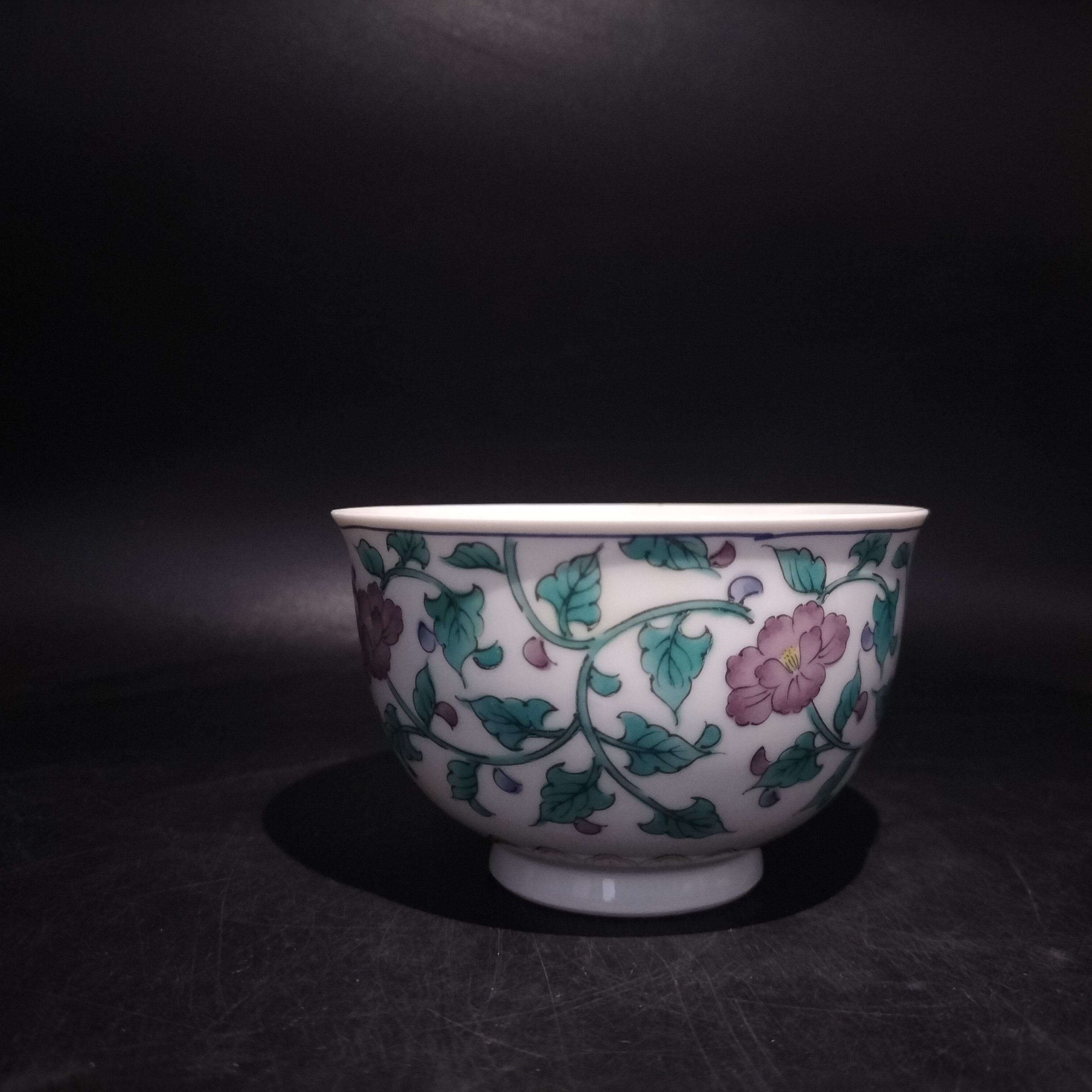 翔山唐草纹茶杯陶瓷主人杯01/31