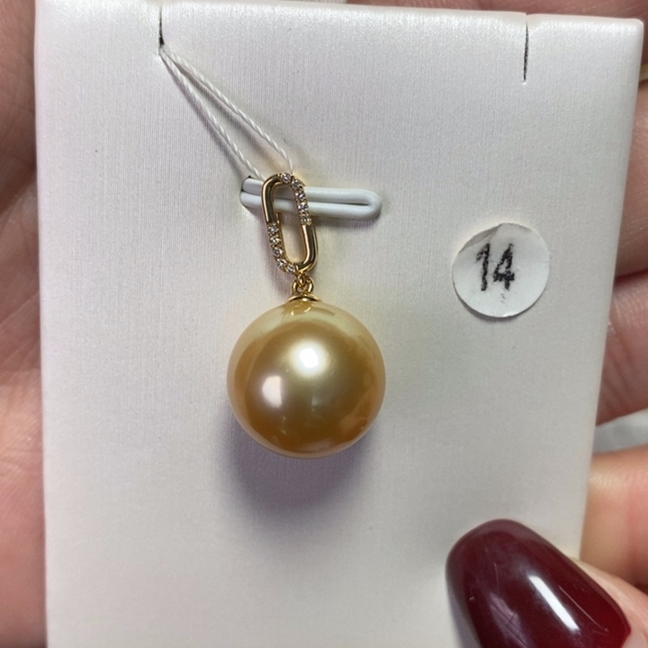 海水珍珠吊坠(不含链)18K金镶嵌