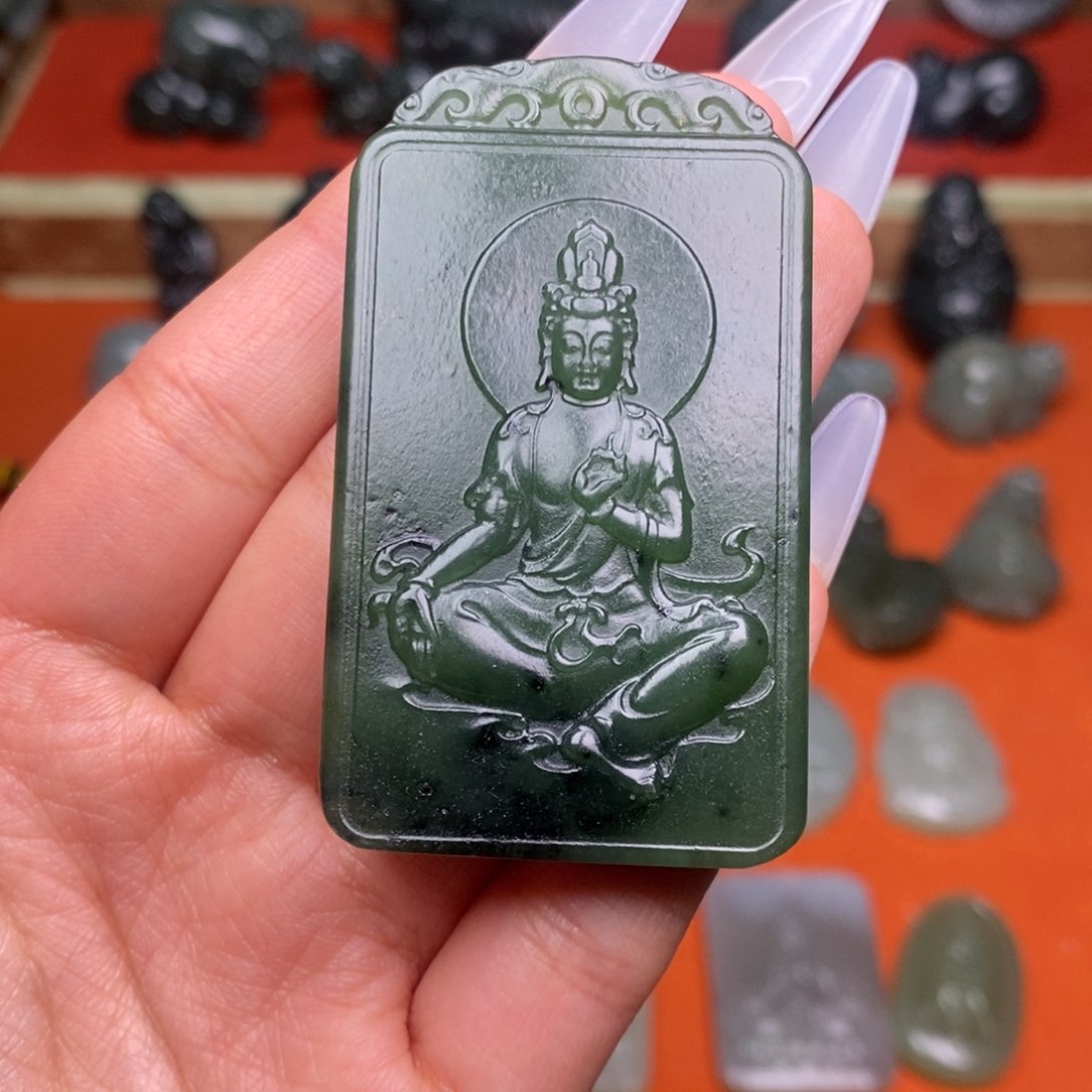 和田玉颈饰未镶嵌穿绳需备注