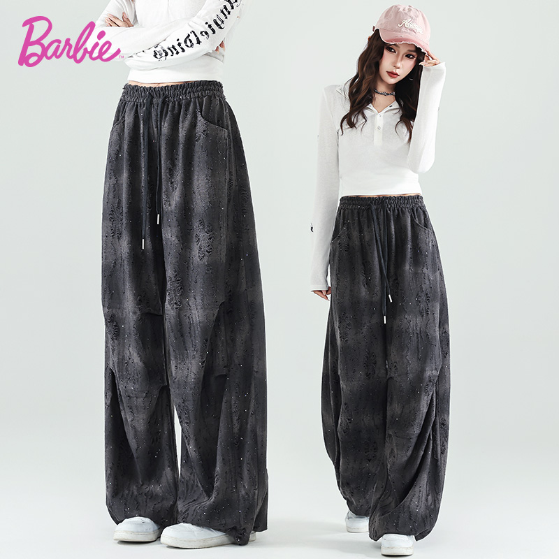 芭比星耀裤闪钻爵士JAZZ街舞裤子加长款女嘻哈宽松香蕉裤子秋冬款