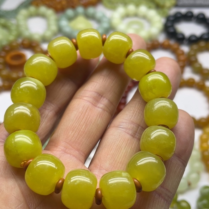 蛇纹石玉手串14+未镶嵌