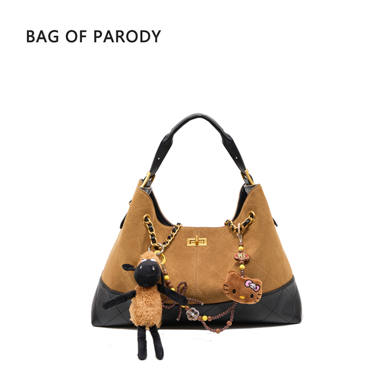 bagofparody小香风流浪包2025新款单肩包菱格斜挎包高级感链条包