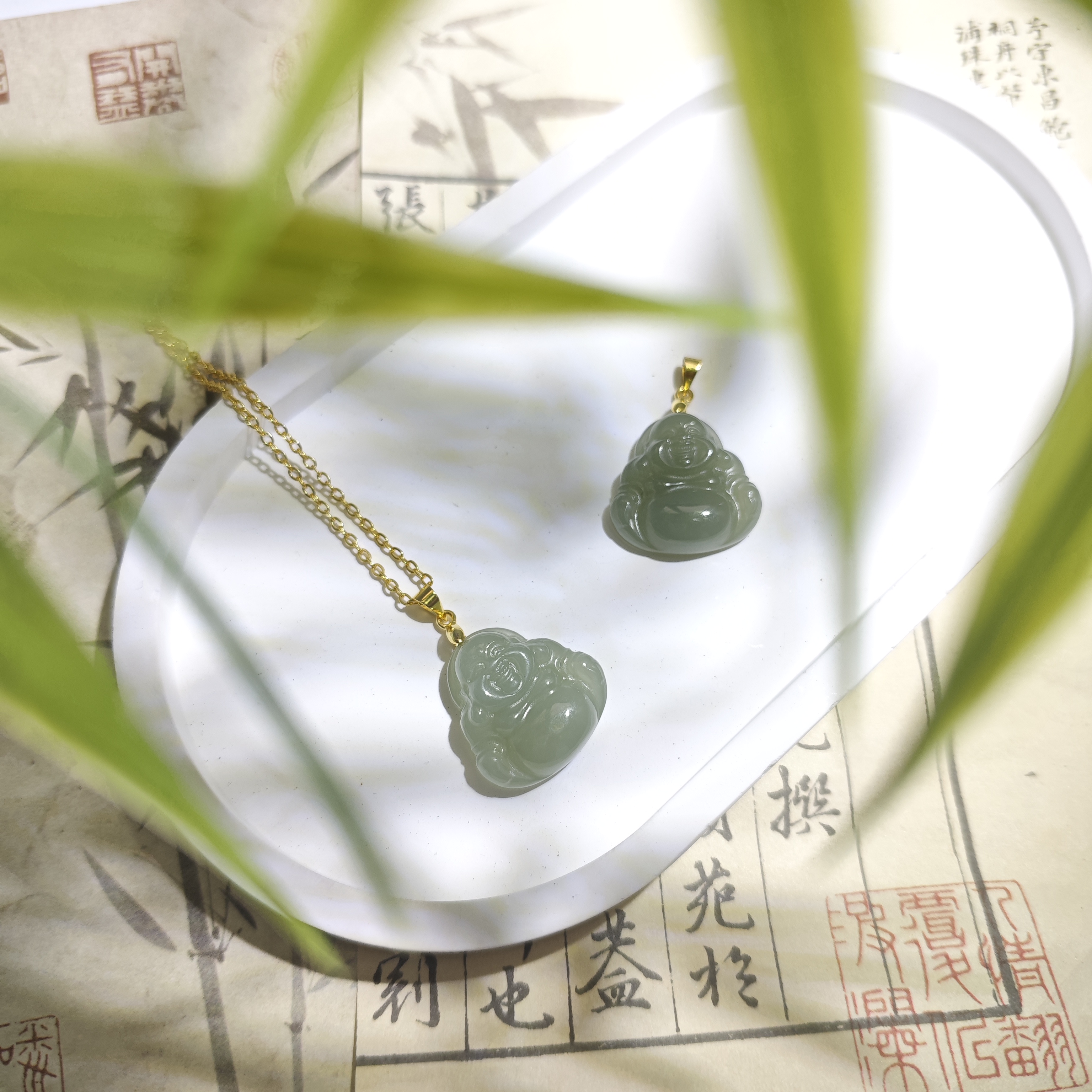 天然和田玉 国韵细糯高冰晴弥勒佛吊坠 多样性发货拍一发一 H401