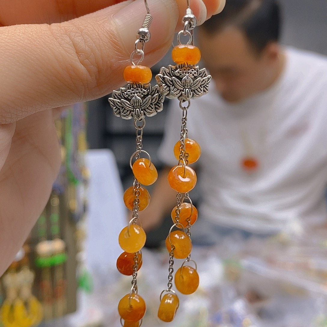 翡翠合金耳饰翡翠