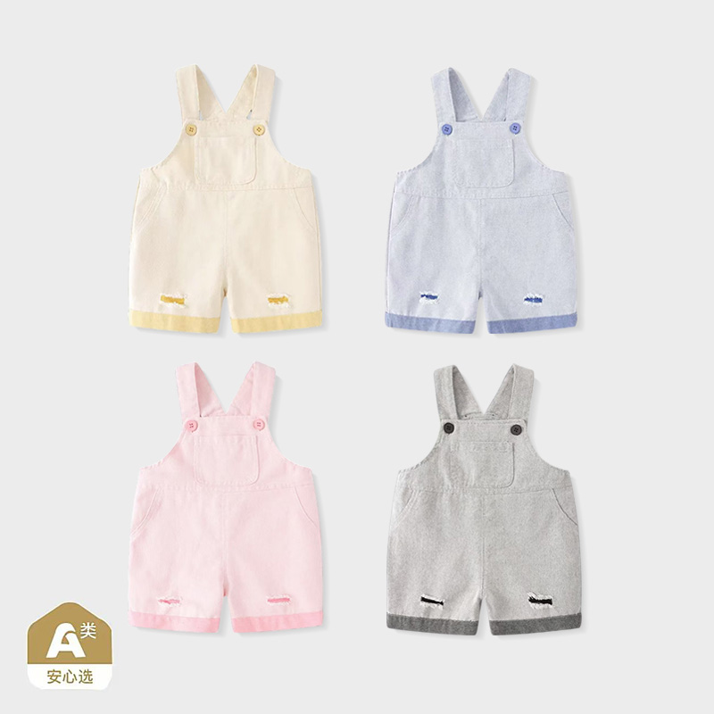 宝宝背带裤春秋女童牛仔裤秋季小婴儿吊带裤儿童童装男童裤子秋装