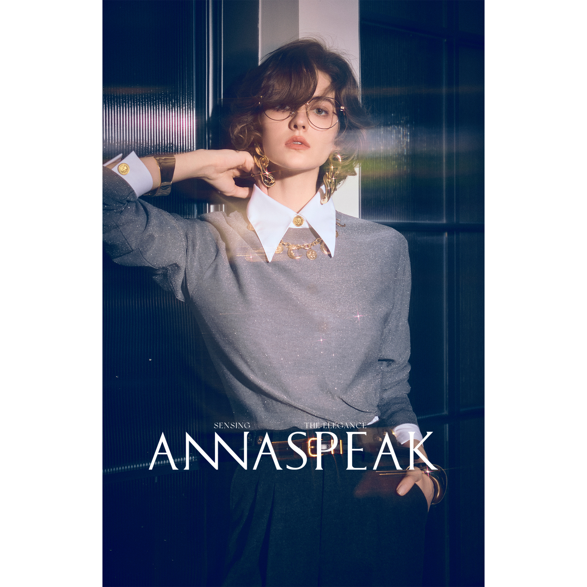 ANNASPEAK Galaxy云端120S極细澳毛高密16针细如羊绒纽结针织衫AS