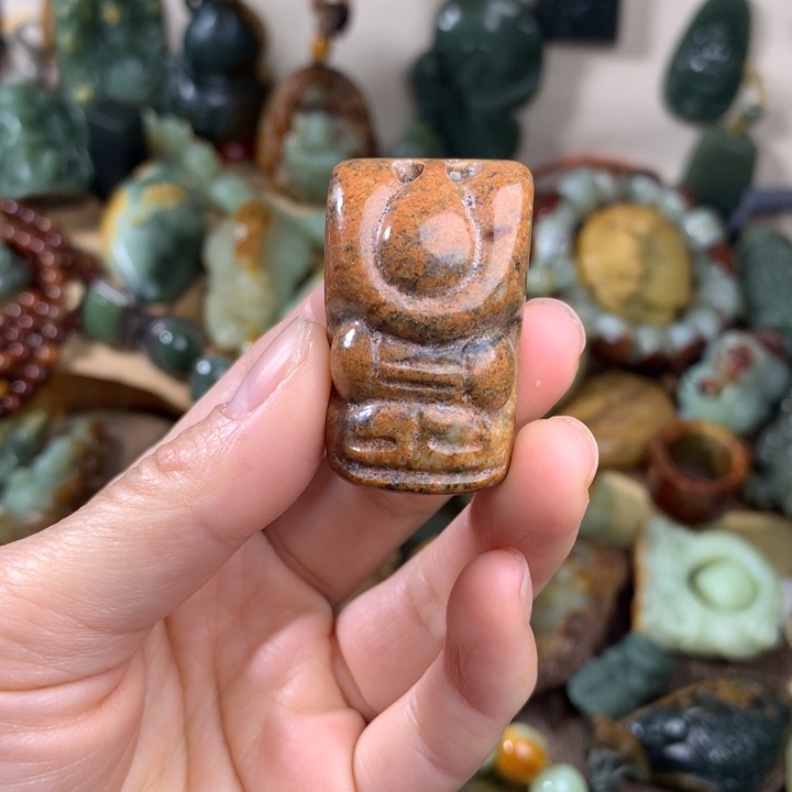 岫岩河磨玉（透闪石质玉）手把未镶嵌