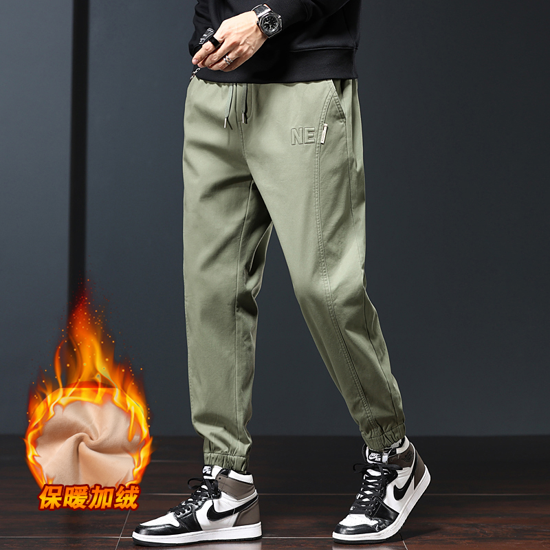 [加绒]秋冬新款长裤工装时尚百搭显高显瘦爆款休闲裤宽松束脚男