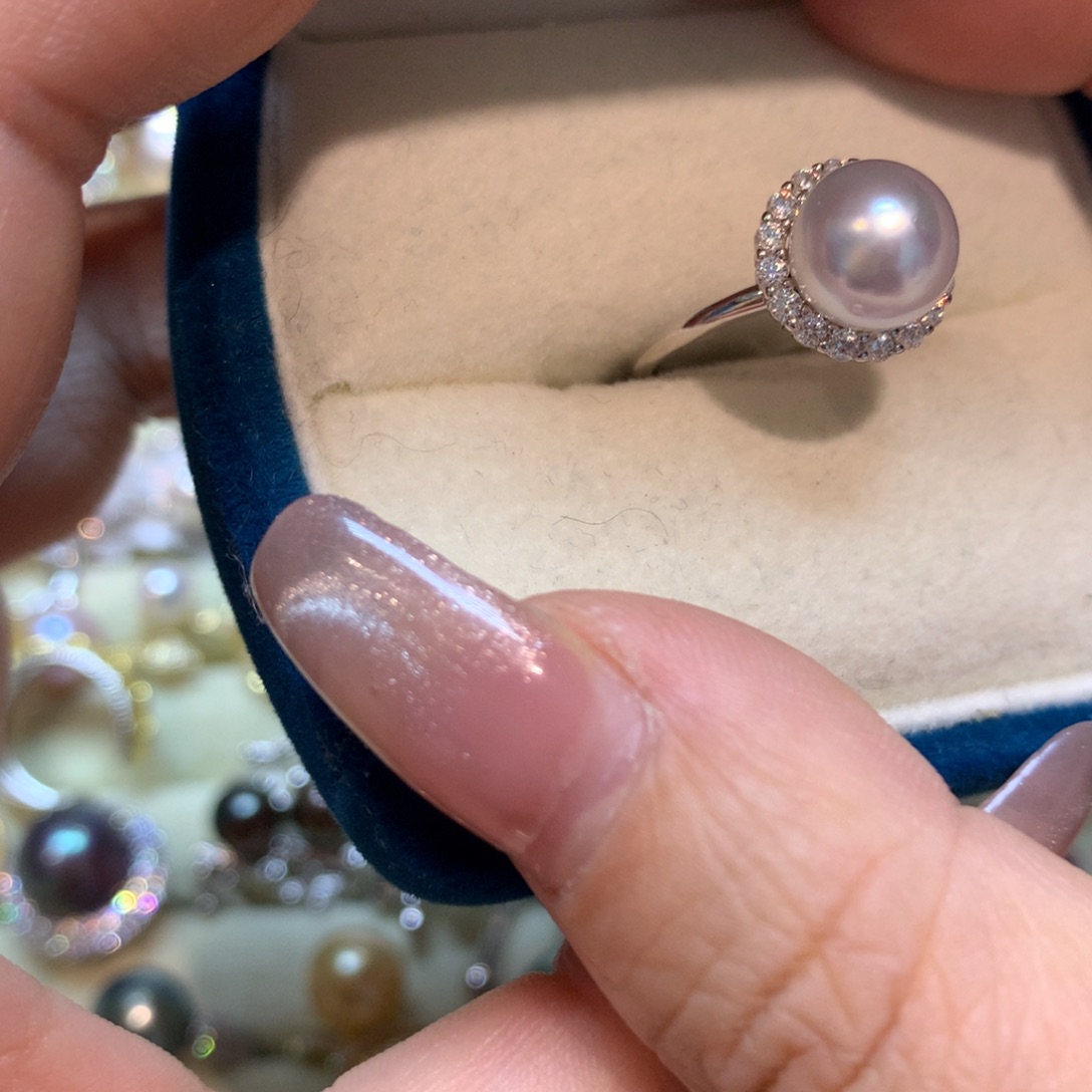 海水珍珠戒指银S925镶嵌