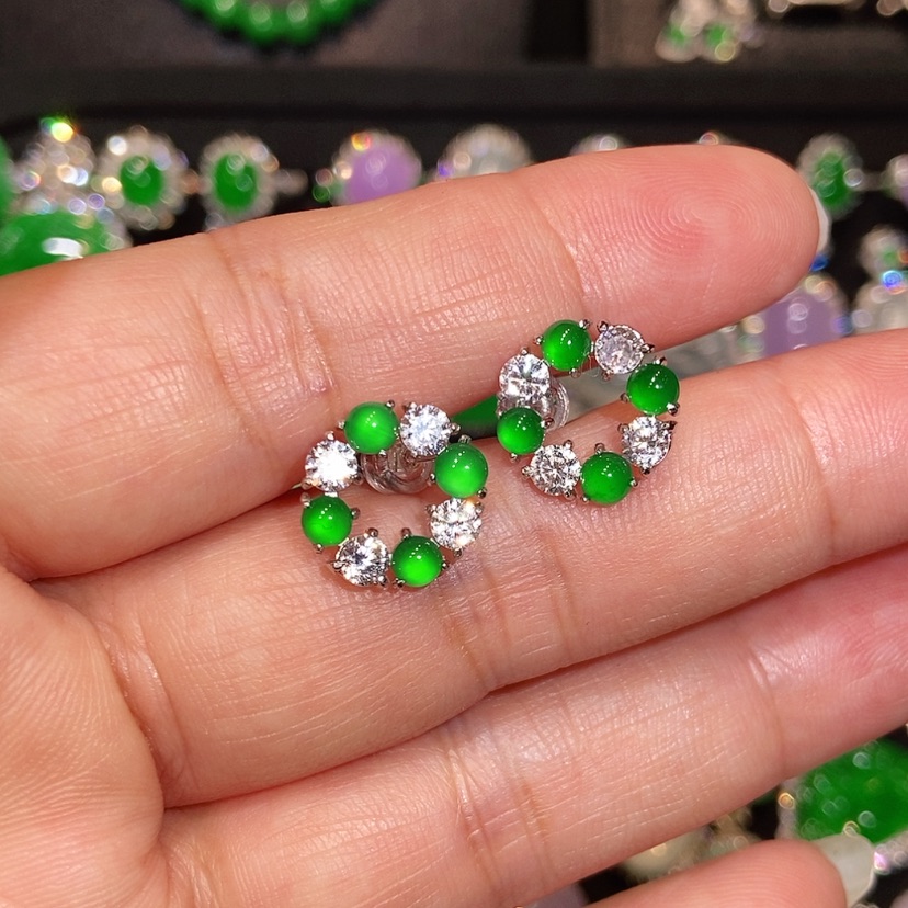 【闪购商品】翡翠未镶嵌耳饰天然翡翠