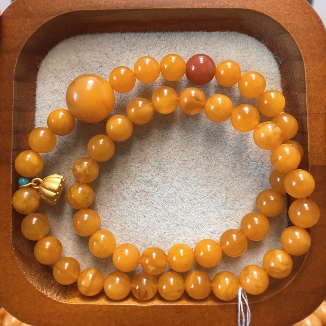 未镶嵌蜜蜡手串蜜蜡