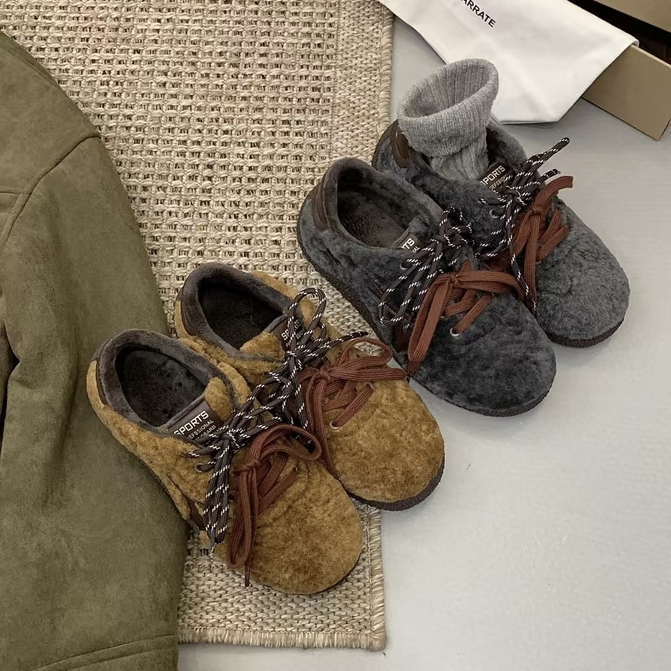 SG15339A冬季棉鞋高帮休闲时尚休闲鞋棕色系带德训鞋深口15339A