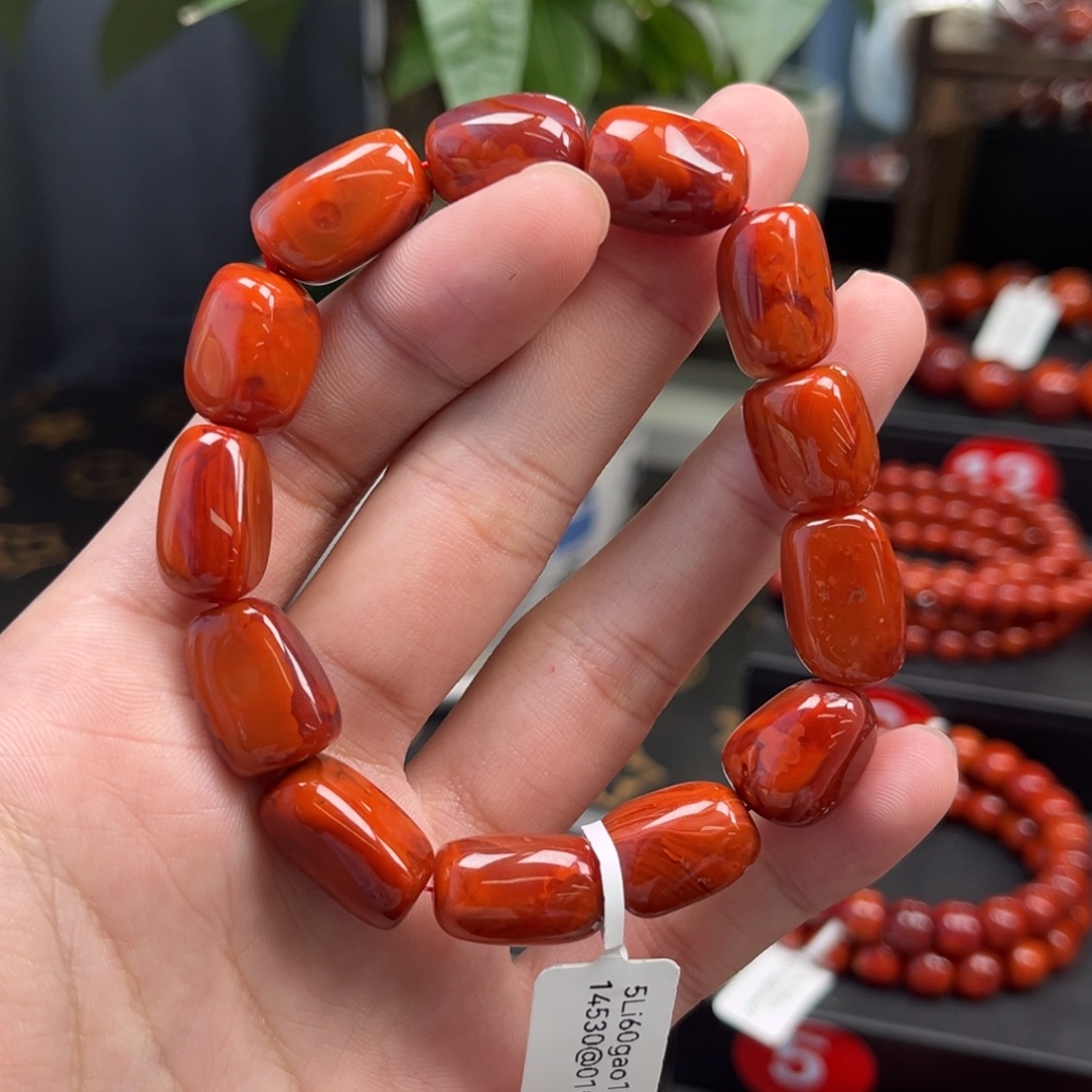 T***e南红玛瑙未镶嵌手链川料瓦西随型手串