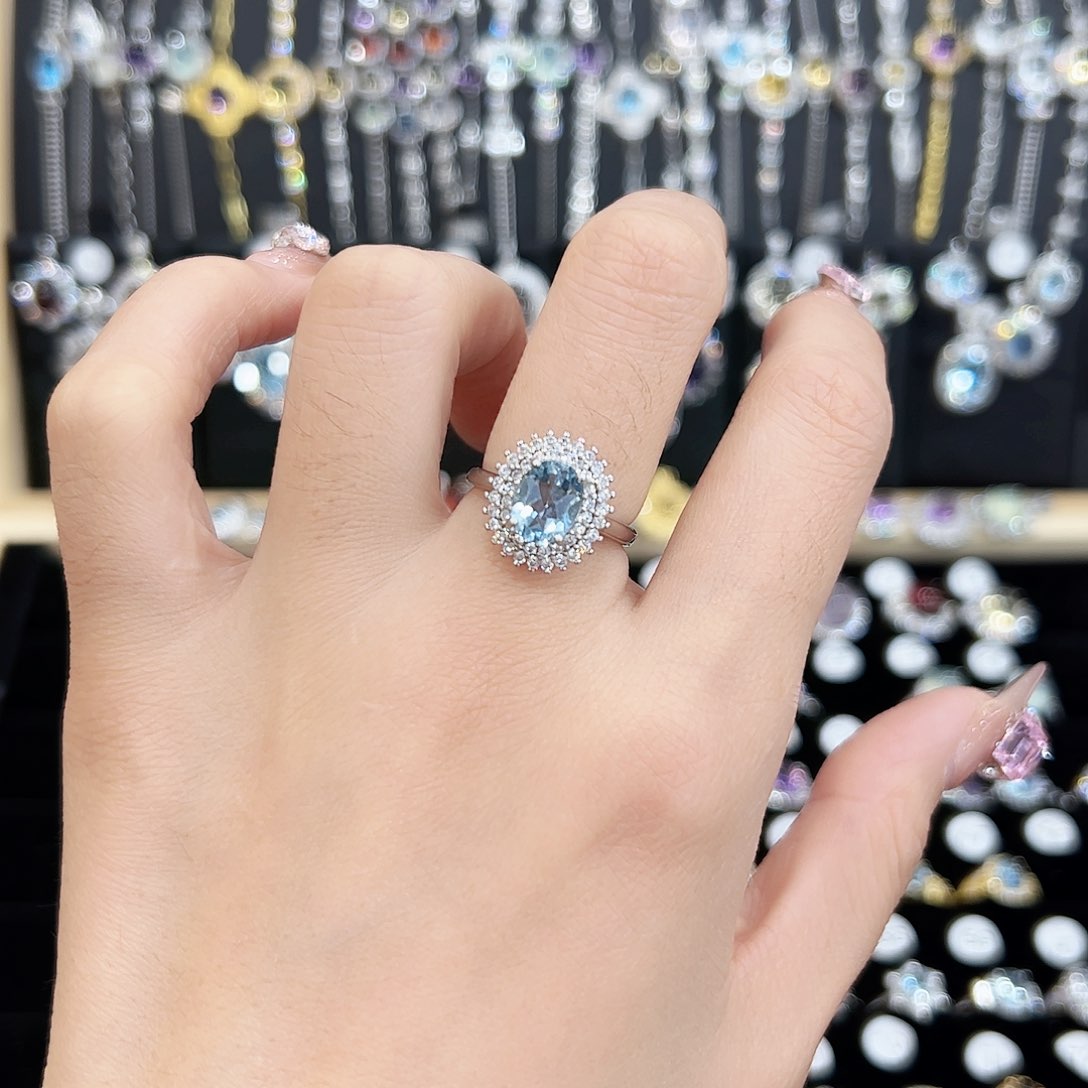 紫晶戒指银S925镶嵌天然