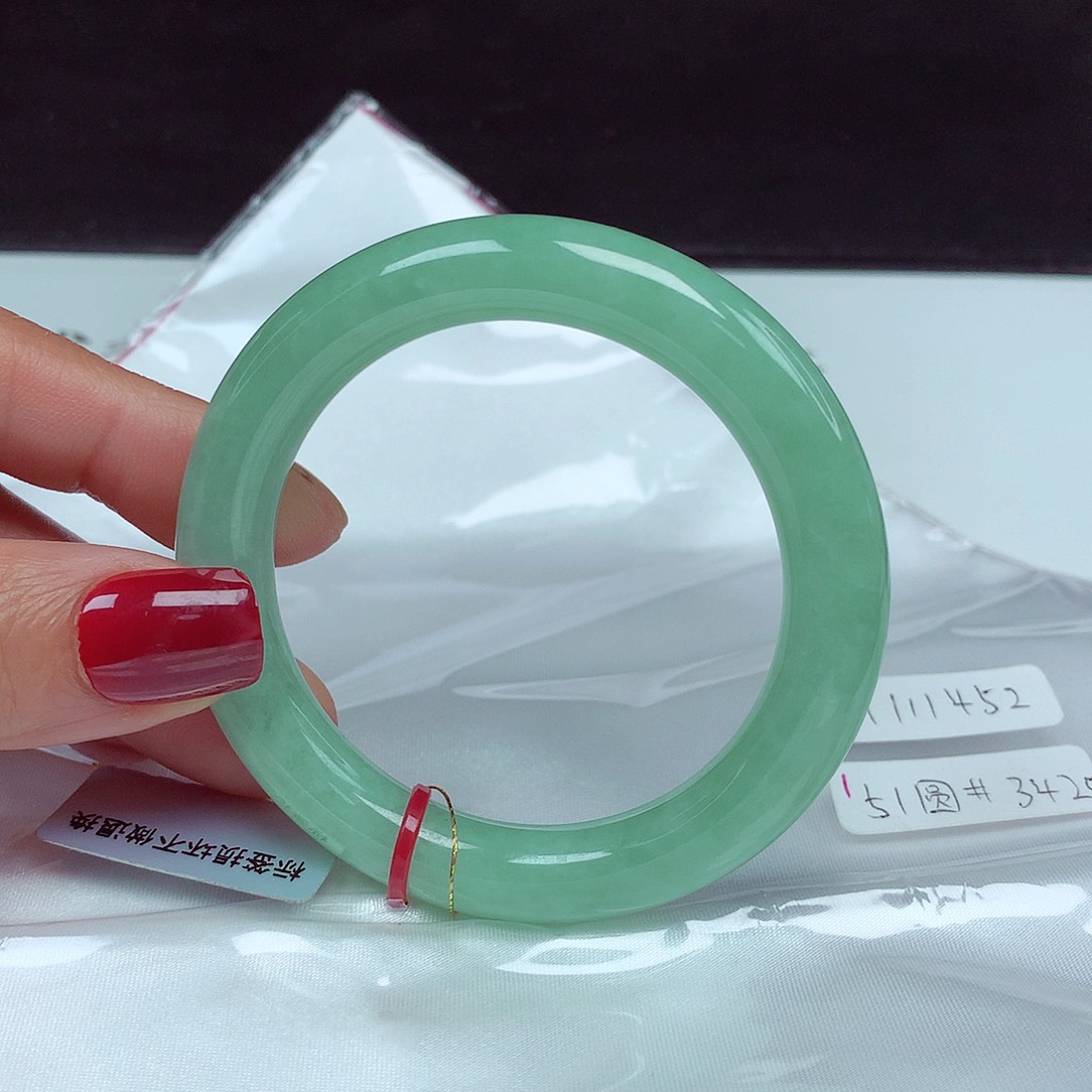 翡翠未镶嵌手镯51圈1452