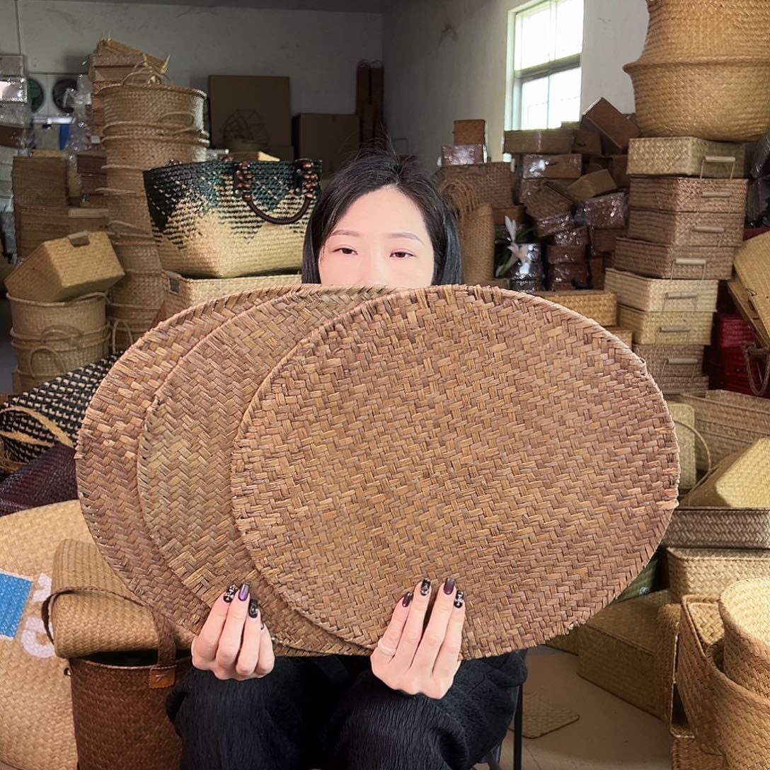 草编草编包/草编收纳盒带瑕疵