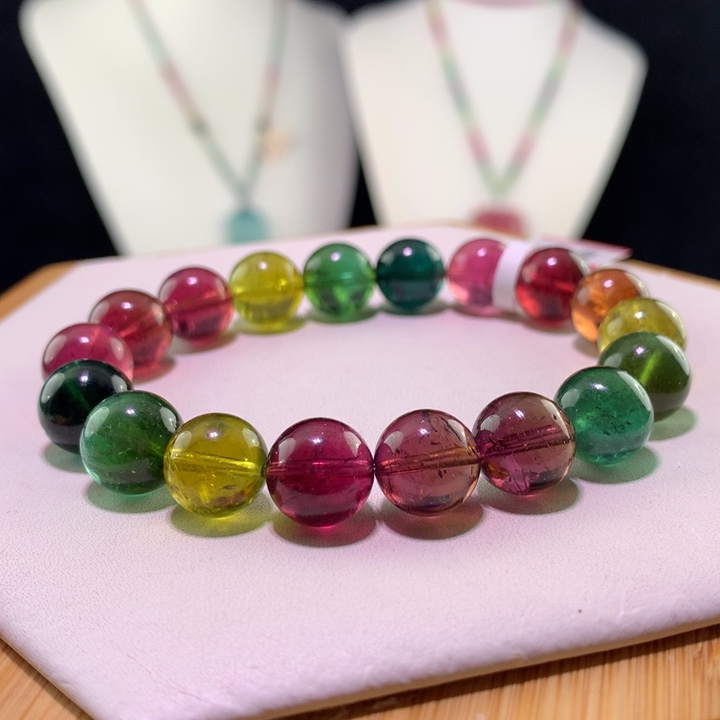 双色碧玺手链未镶嵌