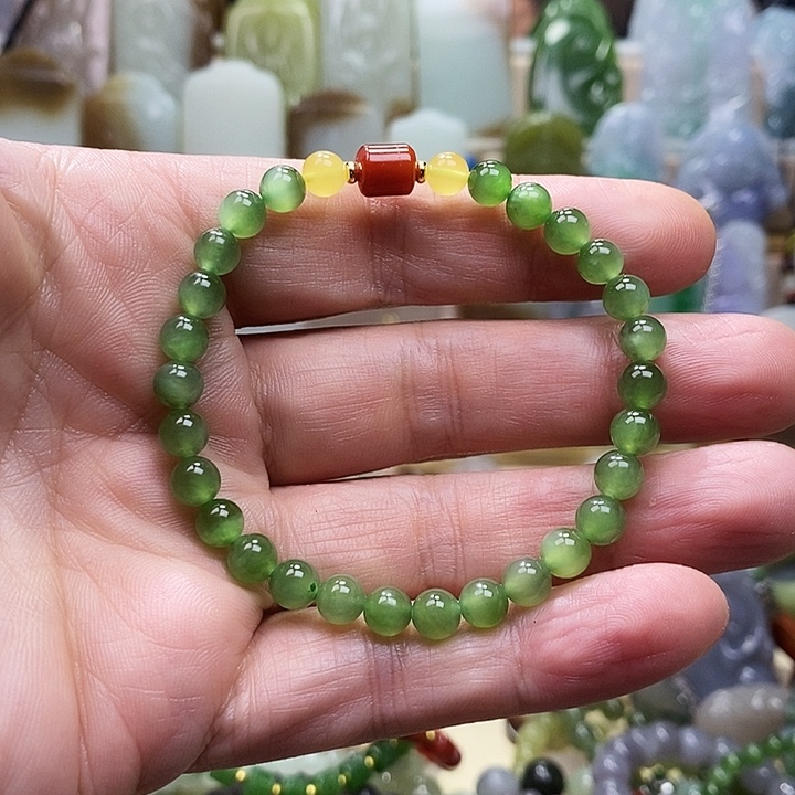 和田玉（碧玉）手链未镶嵌