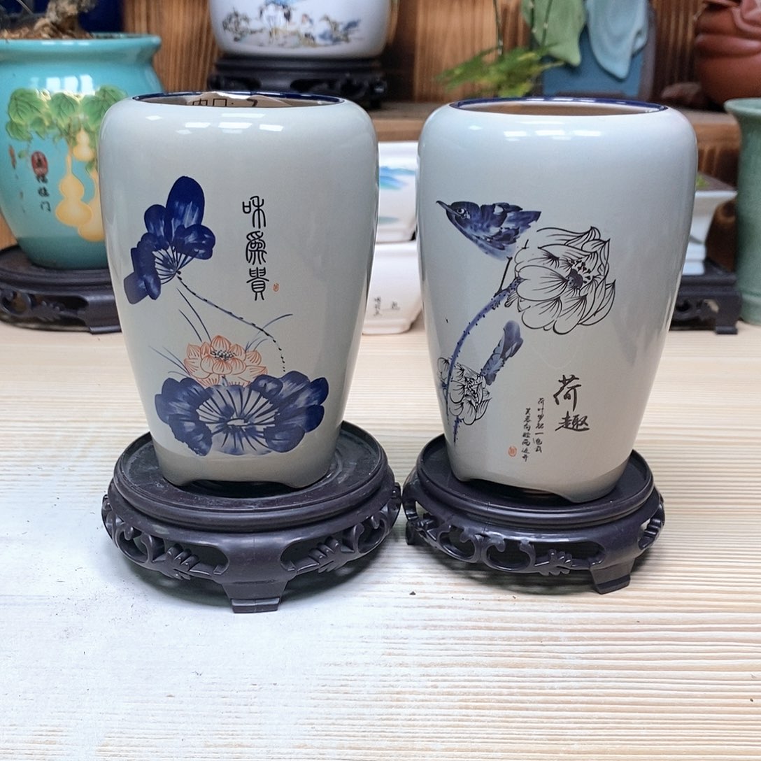 紫砂花盆陶瓷抢购花草都行
