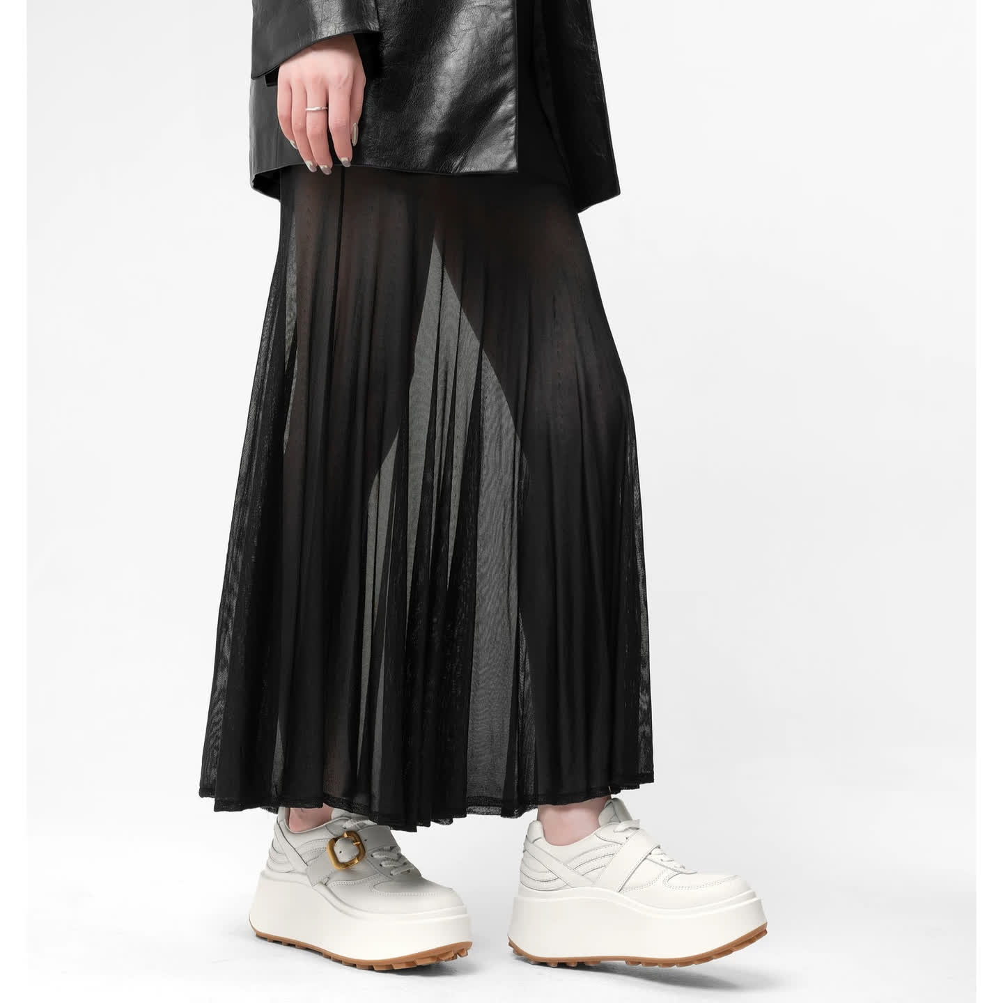 LI AJIGIRL/阿吉女·原创设计皮带扣真皮厚底百搭休闲鞋#2519-1