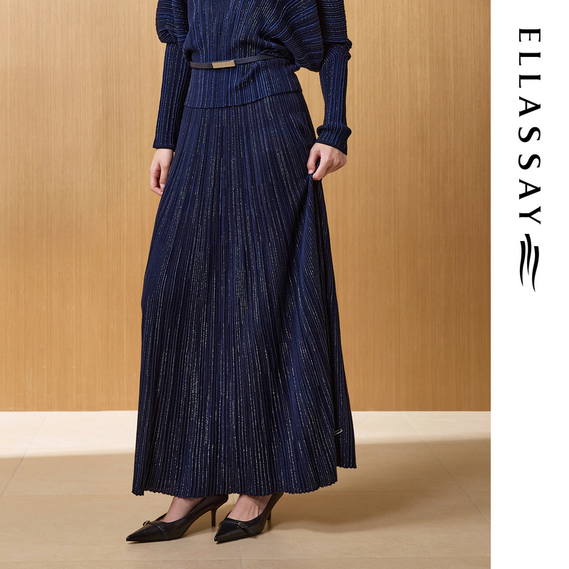 ELLASSAY歌力思2025秋季新款绵羊毛时尚A字半身裙女EWF363M09600