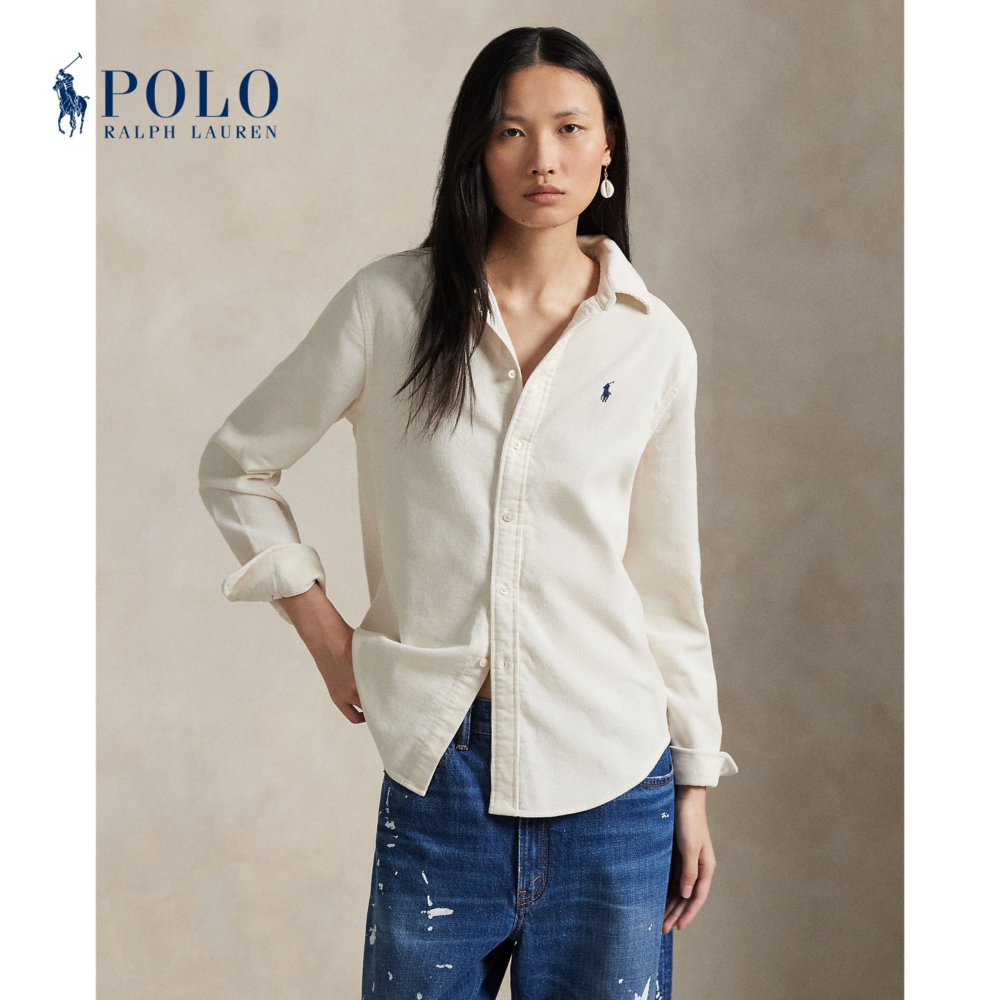 Ralph Lauren拉夫劳伦女装 25年冬季经典版棉灯芯绒衬衫211A93203