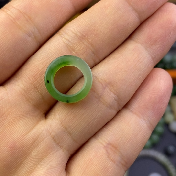 未镶嵌和田玉珠宝半成品碧玉跑环卡10
