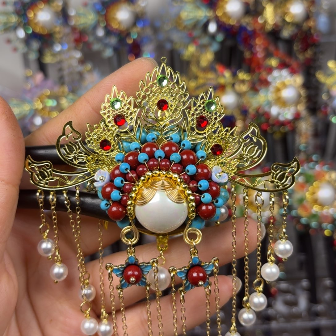 千***里古风刀马旦发簪发饰