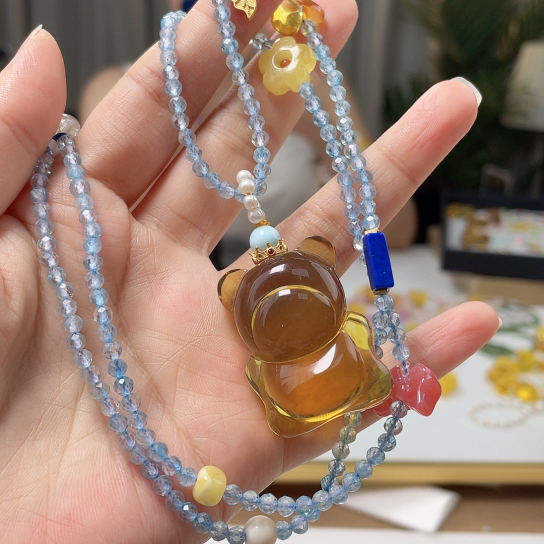 未镶嵌蓝珀裸石蓝珀吊坠