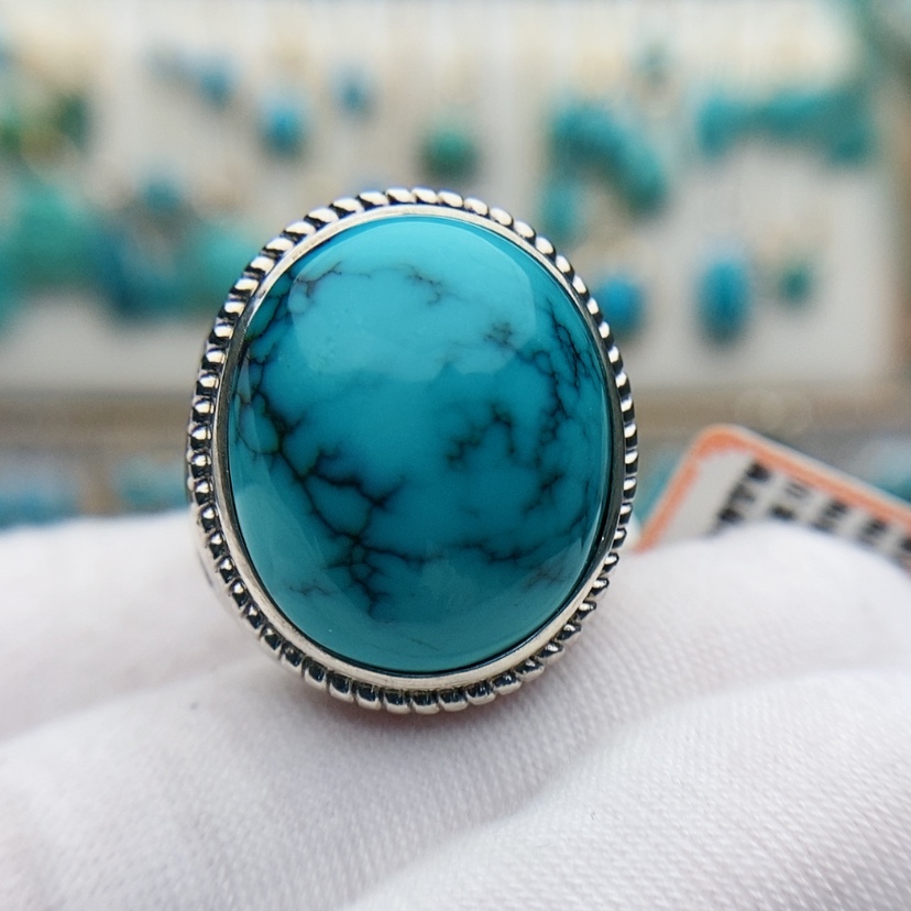 【闪购商品】绿松石原矿绿松石银S925镶嵌