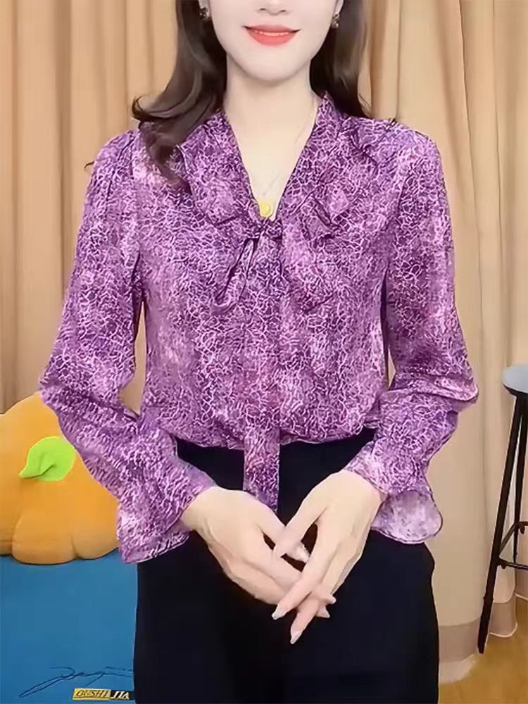 Y16轻熟风碎花衬衫2025年春季大码法式气质显瘦新款上衣女复古