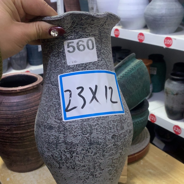 【闪购商品】红陶粗糙盆默认打孔高23口12