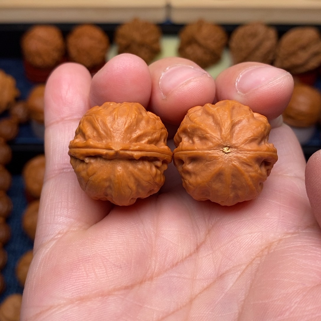 文玩核桃把件手捻粗筋八棱官帽