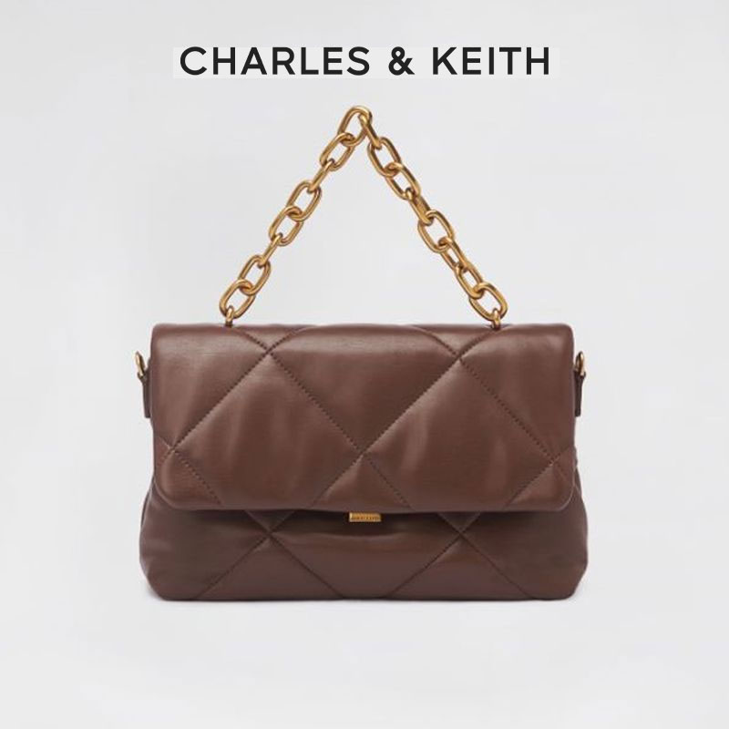 CHARLES & KEITH【琥珀风】欧若菱格链条单肩枕头包女软包20151059