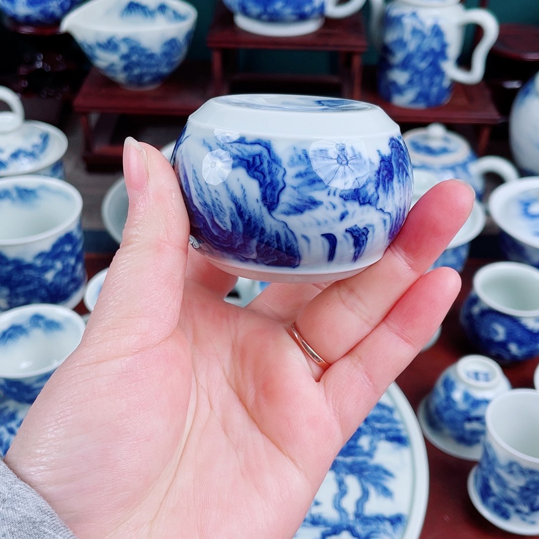 手工手绘青花，青花