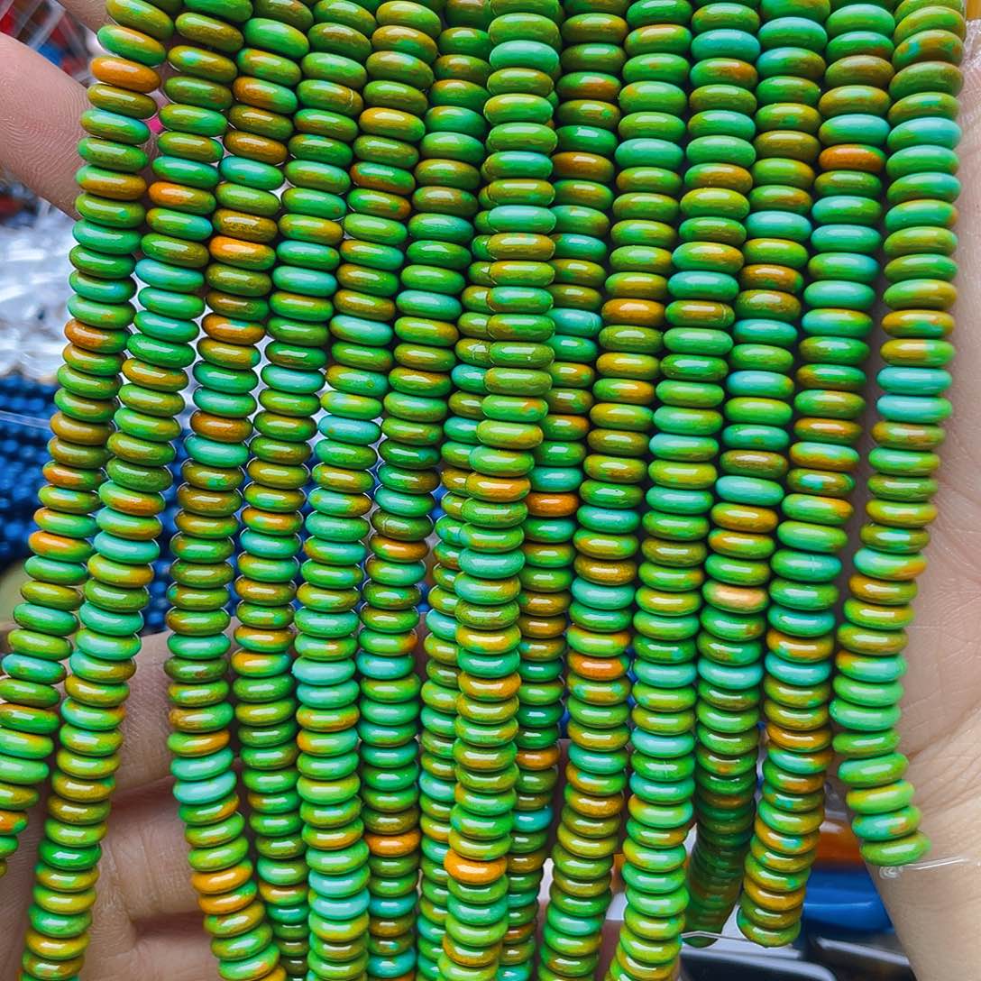 玛瑙/玉髓珠宝半成品未镶嵌松石菜籽黄算盘1条卡8