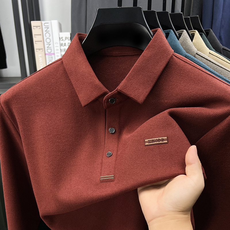 【秋季新品】男士高端含桑蚕丝绵羊毛Polo衫，亲肤细腻不闷汗