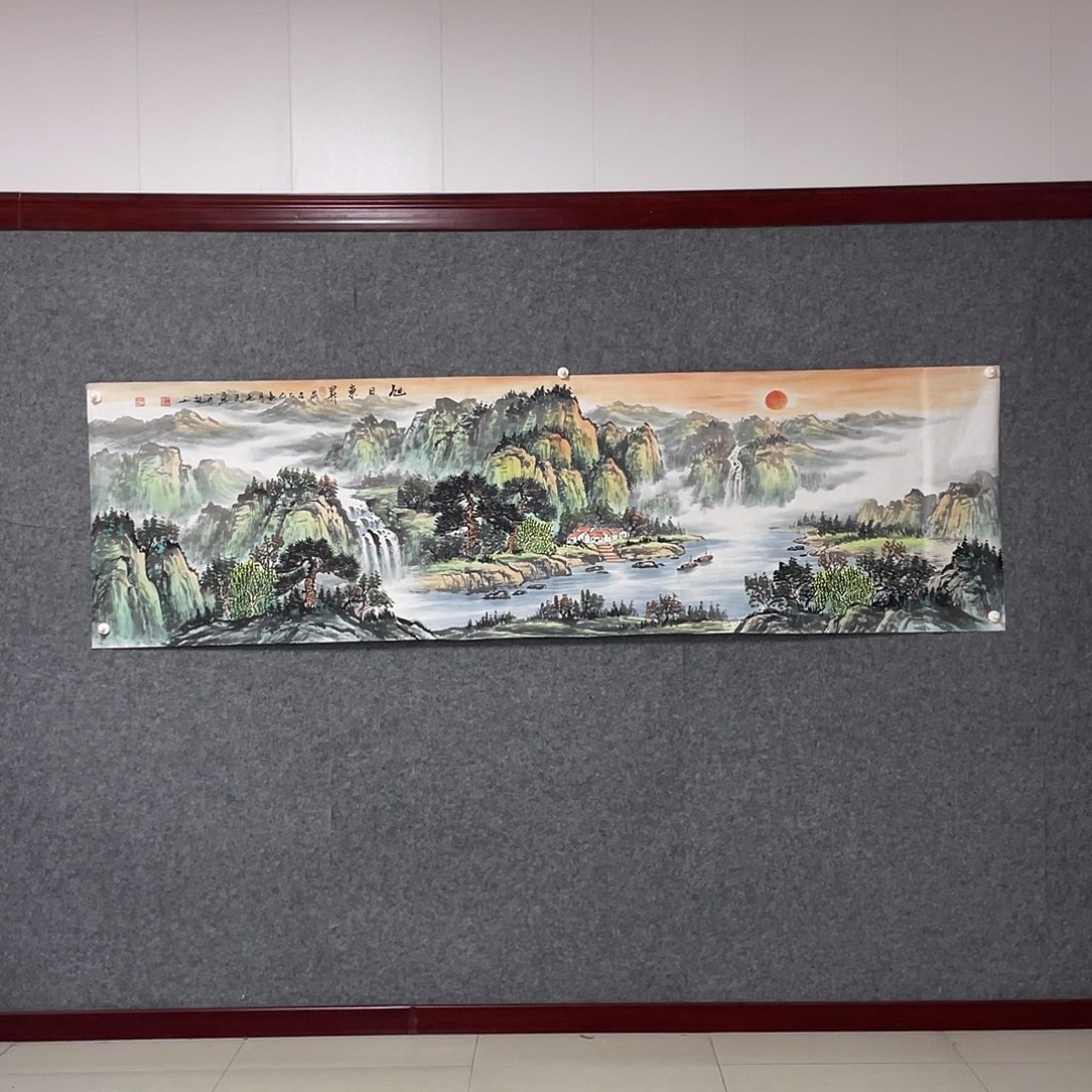 国画八尺对开238.69画芯 捡漏 尹逊民老师