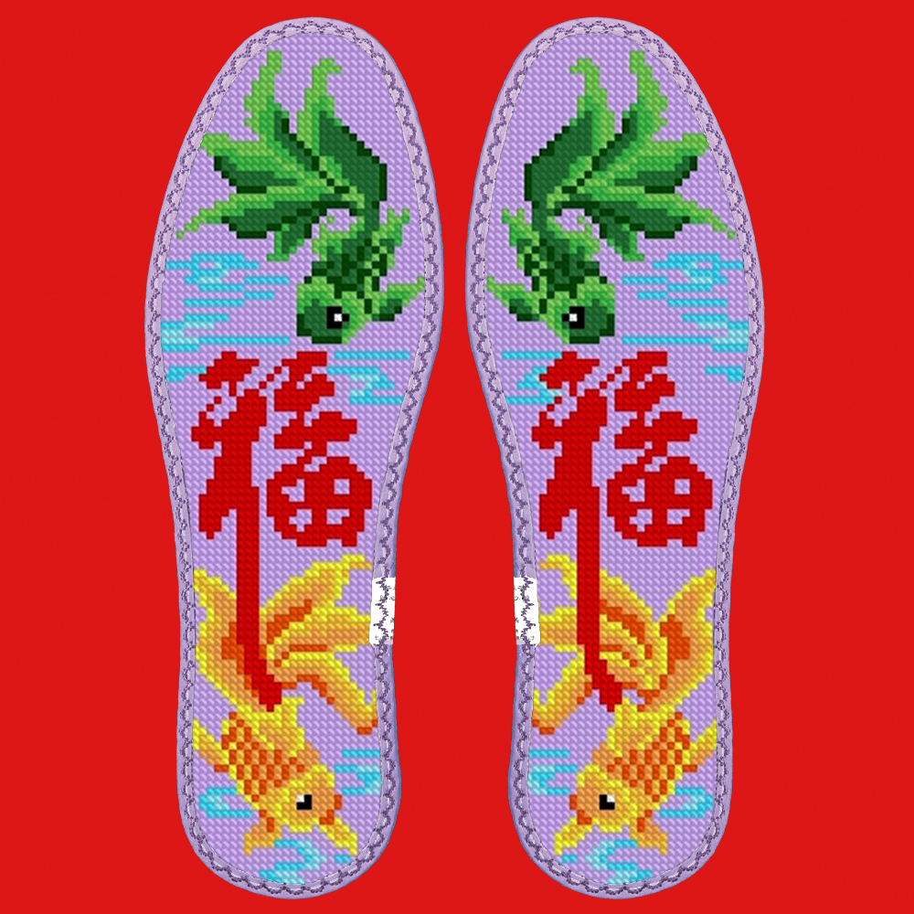 36码11CT十字绣鞋垫2可选花样