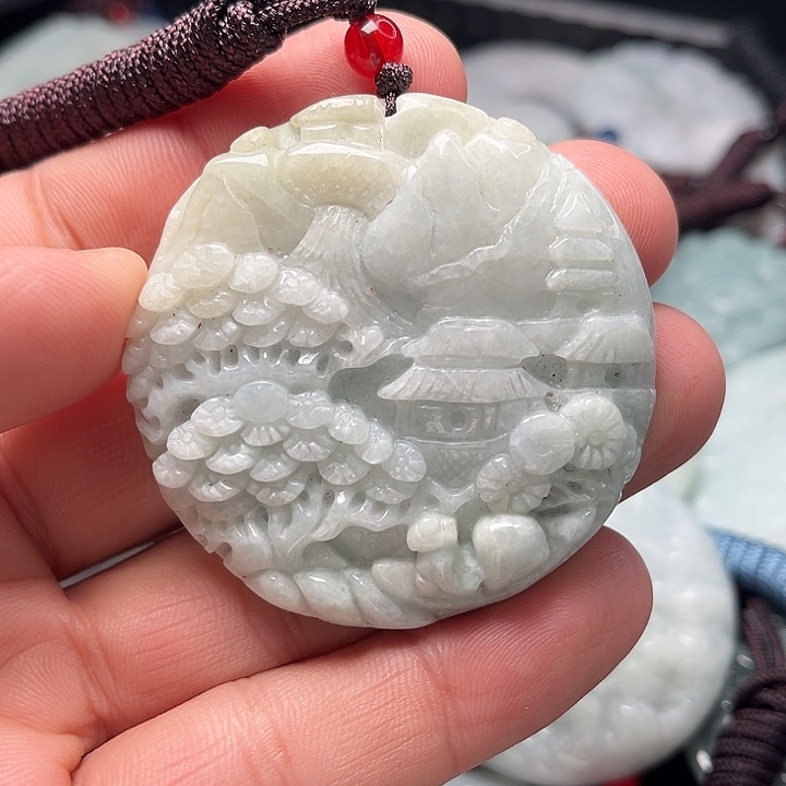 翡翠颈饰未镶嵌天然緬甸翡翠吊墜