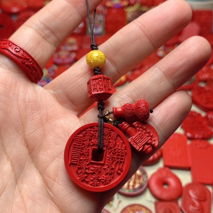 天然辰砂工艺品朱砂手机坠