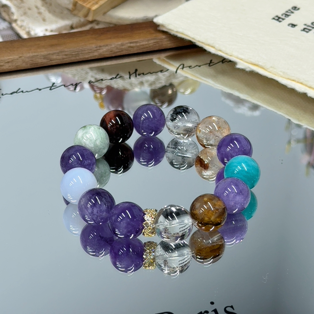 乌拉圭秀玉天河石幽灵白水玛瑙设计款