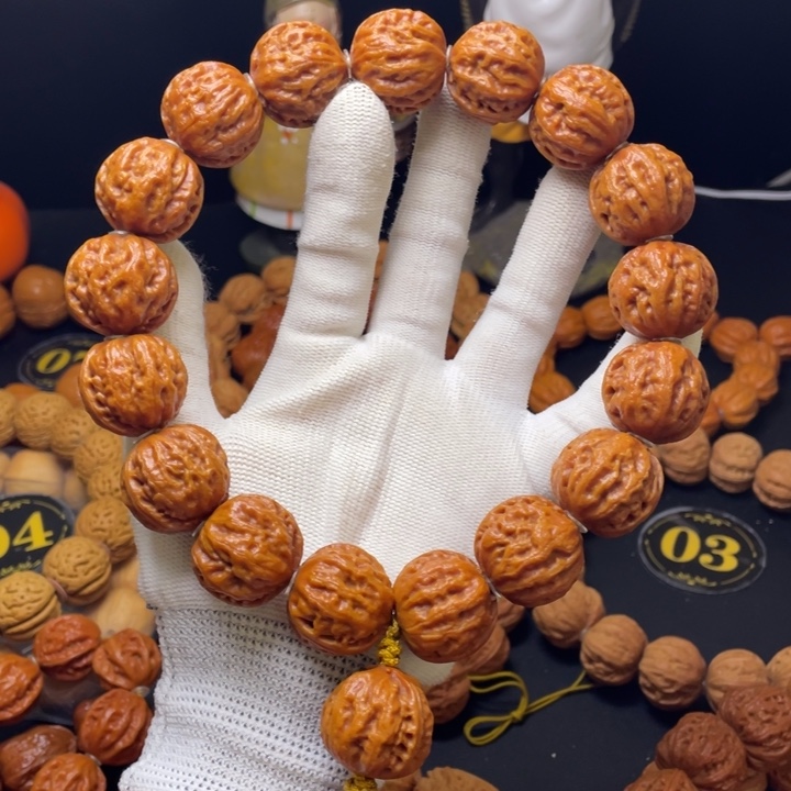 觉***心手串文玩核桃粗筋八棱