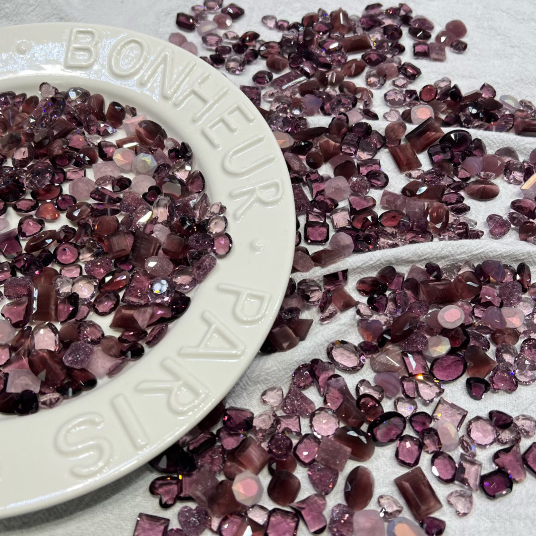 【堪比华子系列】微醺玫瑰 超闪 纯梧州料人造玻璃水晶 DIY美甲钻